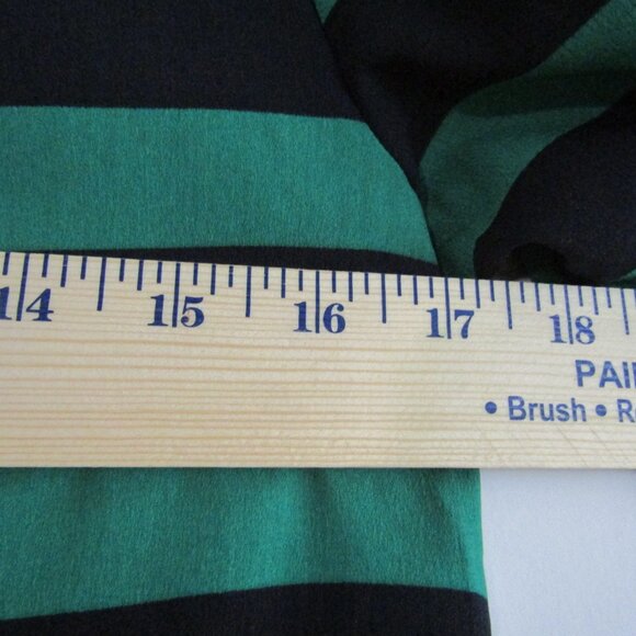 Zara Striped Top Small Green Navy Blue Business Casual Office Preppy - Picture 8 of 10